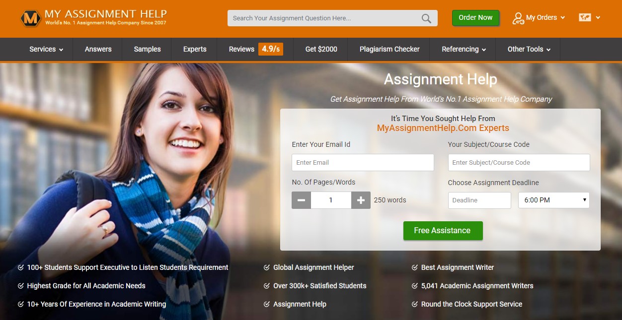 MyAssignmentHelp.com Main Page